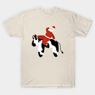 Sexy Santa Claus Riding a Cow T-Shirt